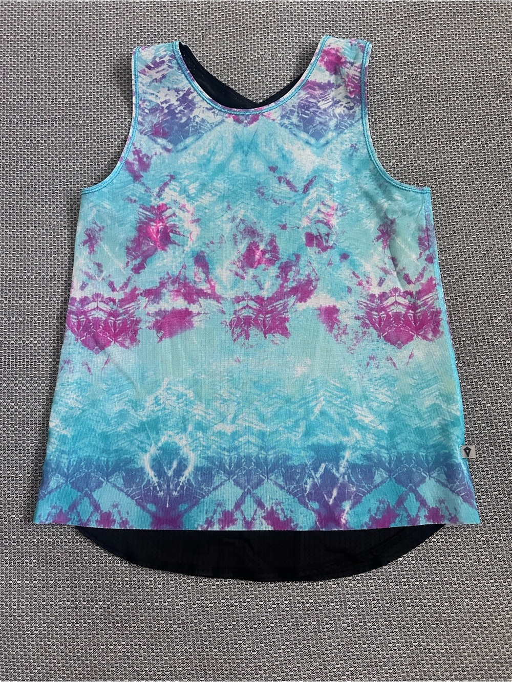 Ivivva Aqua and Purple Tie-Dye Sleeveless Reversible Tank